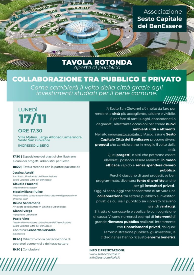 L’associazione Sesto Capitale Città del BenEssere fa il suo esordio pubblico
